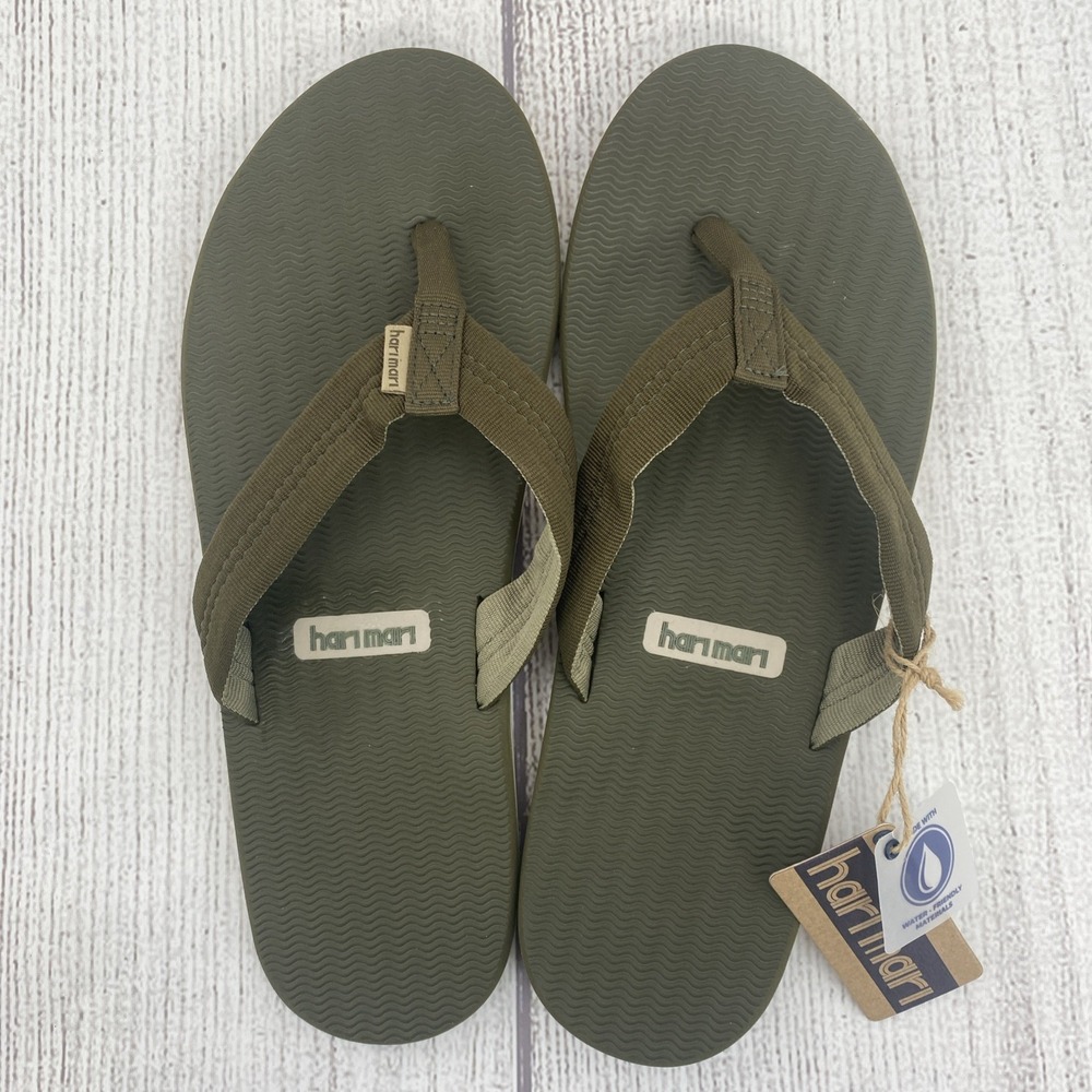 Hari Mari Flip Flop Sandals Mens 12 Dunes Forest Green Casual Slide Beach Summer